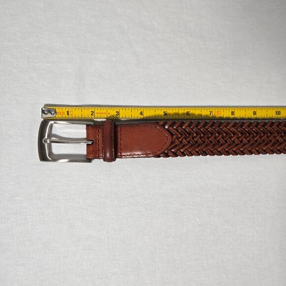 VINTAGE Hipster Western Genuine BROWN Leather Bonded Lacing BELT Men's Size 34. - Picture 14 of 17